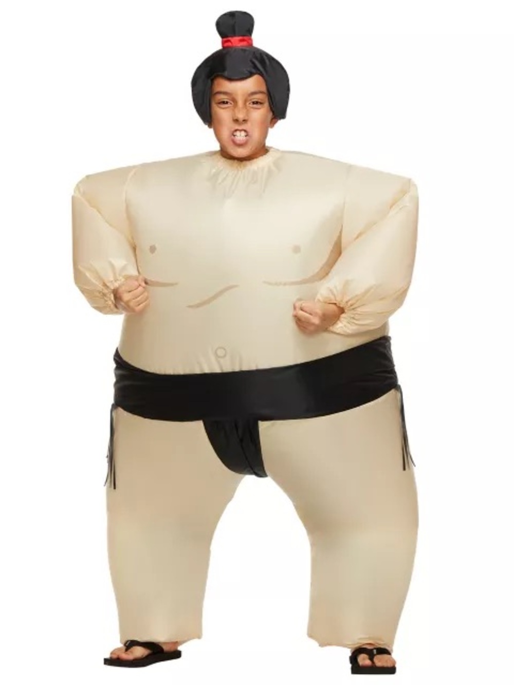 Inflatable Sumo Costume - Cream/Black kids OS